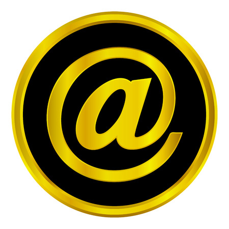 Vector golden email button on white background.のイラスト素材