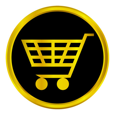 Gold buy sign button on white background.のイラスト素材