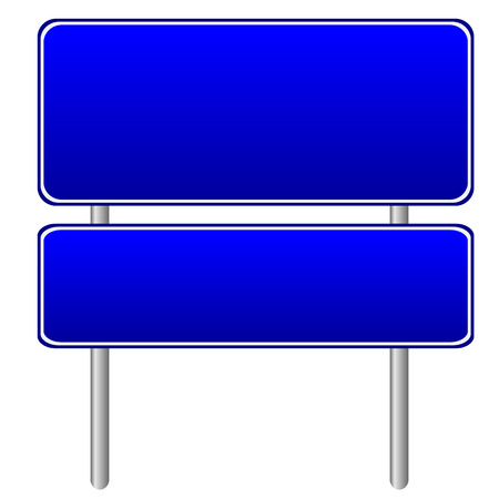Blank blue road sign on white background.のイラスト素材