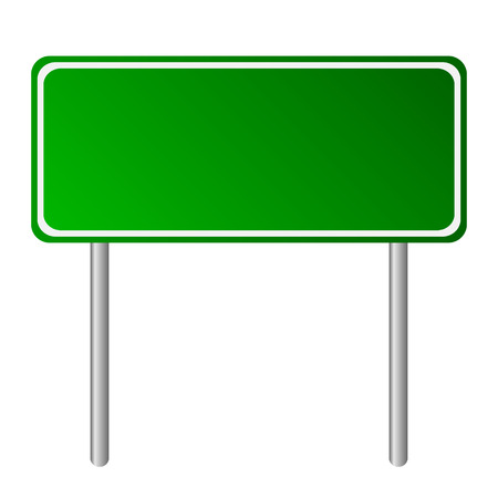 Blank green road sign on white background.のイラスト素材