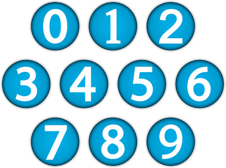 Numbers buttons set from on white background のイラスト素材