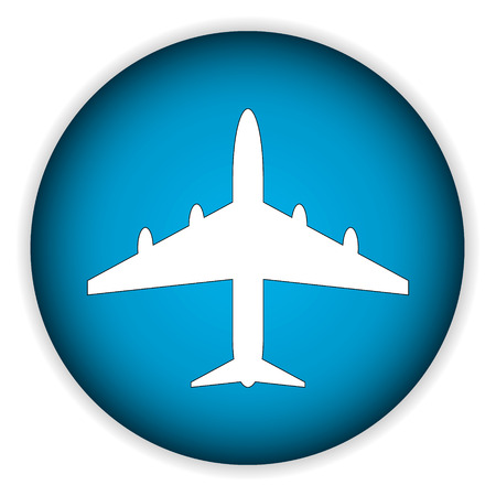 Plane icon on round internet button - vector illustration.のイラスト素材