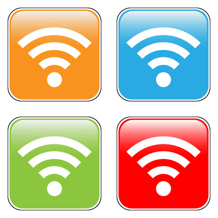 Wifi icon button on white background - vector illustration.のイラスト素材
