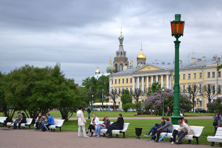 St.Petersburg, Russia - May 26, 2013: Field of Mars in downtown St. Petersburg.のeditorial素材