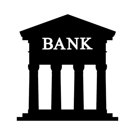 Bank icon on white background - vector illustration.のイラスト素材