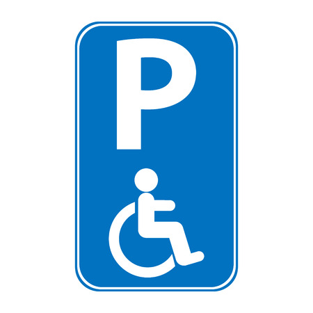 Handicapped parking sign on white background.のイラスト素材