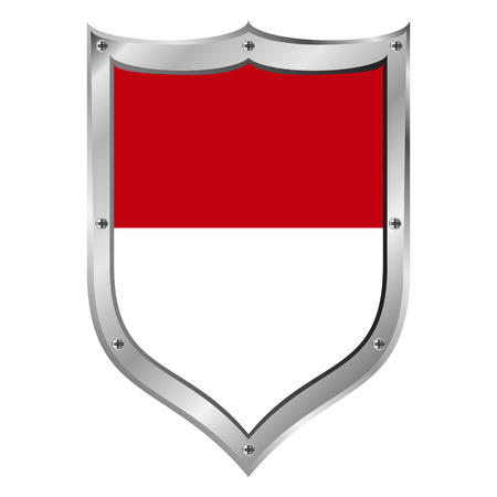 Indonesia flag button on a white background. Vector illustration.のイラスト素材