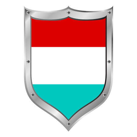 Luxembourg flag button on a white background. Vector illustration.のイラスト素材
