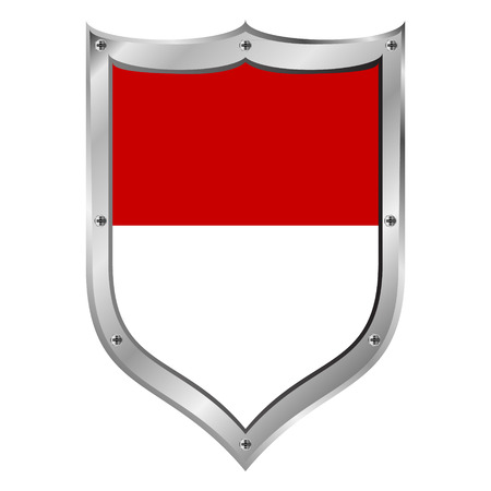 Monaco flag button on a white background. Vector illustration.のイラスト素材