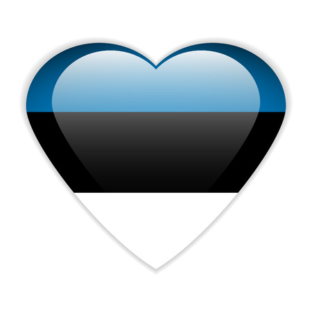 Estonia flag button on a white background. のイラスト素材