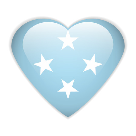 Federated States of Micronesia flag button on a white background. Vector illustration.のイラスト素材