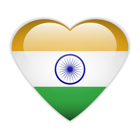 India flag button on a white background.のイラスト素材