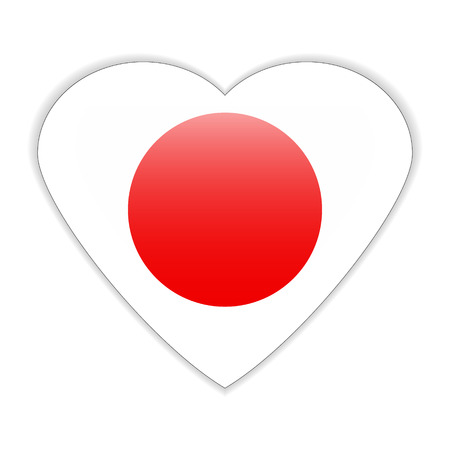 Japan flag button on a white background.のイラスト素材