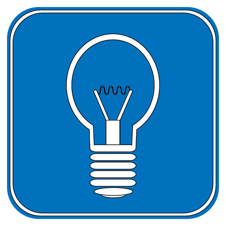Light bulb button on white background.のイラスト素材