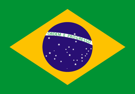 Flag of Brazil. Vector illustration. The color and size of the original.のイラスト素材