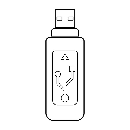 Usb flash icon on white background.のイラスト素材