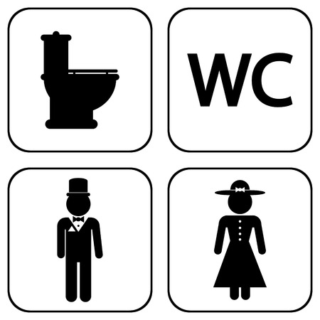 WC icons on white background. Vector illustration.のイラスト素材