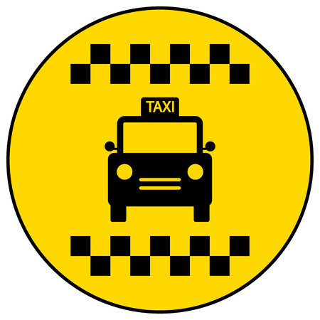 Taxi car button on white background. Vector illustration.のイラスト素材