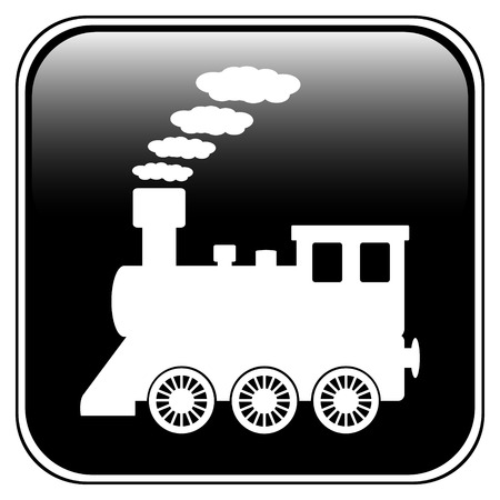 Locomotive button on white background. Vector illustration.のイラスト素材