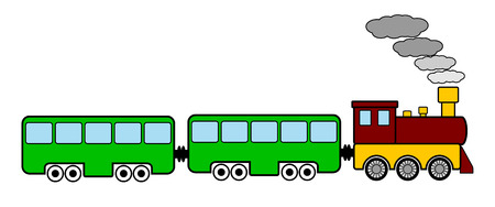 Toy train on white background. Vector illustration.のイラスト素材