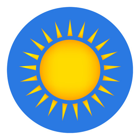 Sun button on white background. Vector illustration.のイラスト素材