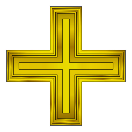 Religious gold cross on white background. Vector illustration.のイラスト素材