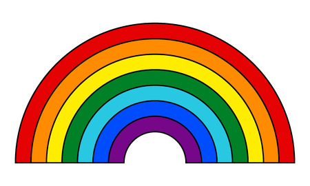 Rainbow icon on white background. Vector illustration.のイラスト素材