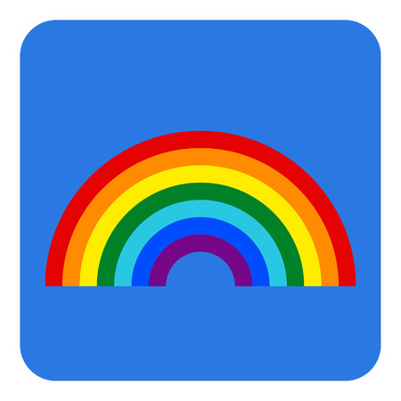 Rainbow button on white background. Vector illustration.のイラスト素材