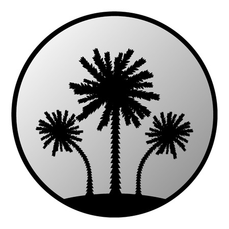 Palm button on white background. Vector illustration.のイラスト素材