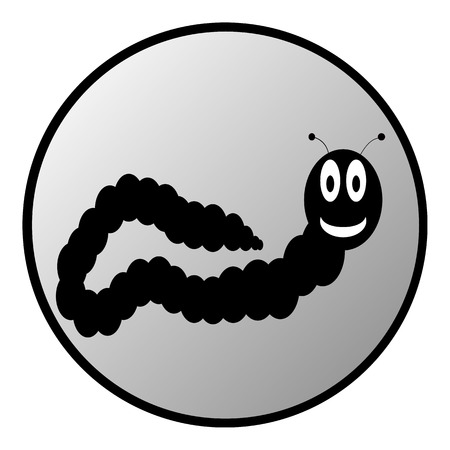 Earthworm button on white background. Vector illustration.のイラスト素材