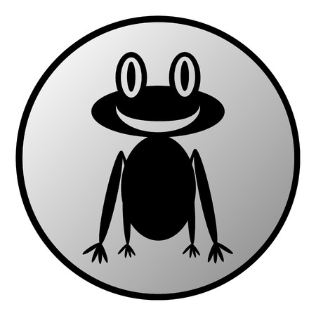 Frog button on white background. Vector illustration.のイラスト素材