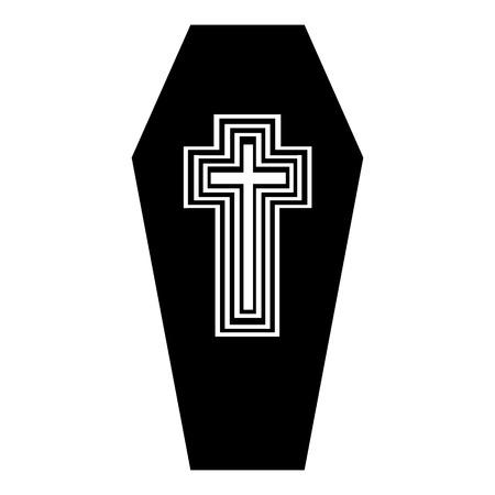 Coffin icon on white background. Vector illustration.のイラスト素材