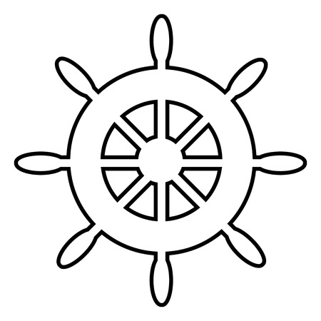 Steering wheel icon on white background. Vector illustration.のイラスト素材