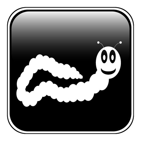 Earthworm button on white background. Vector illustration.のイラスト素材