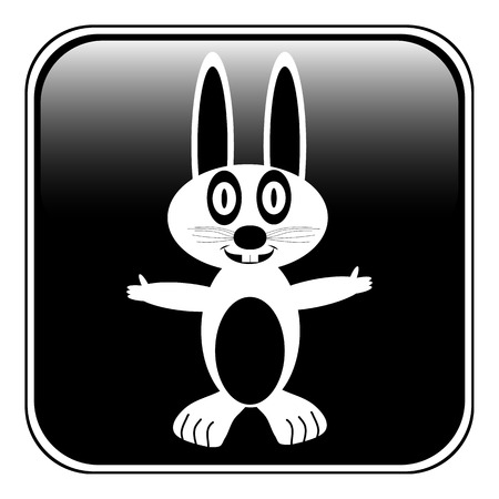 Hare button on white background. Vector illustration.のイラスト素材