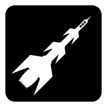 Starting rocket button on white background. のイラスト素材