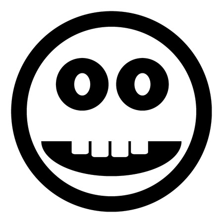 Smile face circle button on white background. のイラスト素材