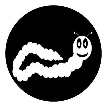Earthworm button on white background illustration.のイラスト素材