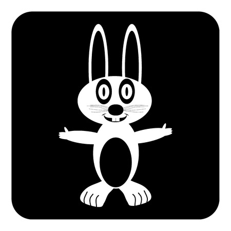Hare button on white background illustration.のイラスト素材