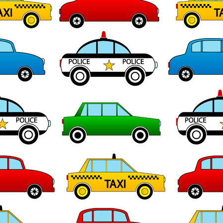 Seamless car pattern on white background.のイラスト素材