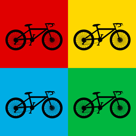 Pop art bike symbol. Vector illustration.のイラスト素材