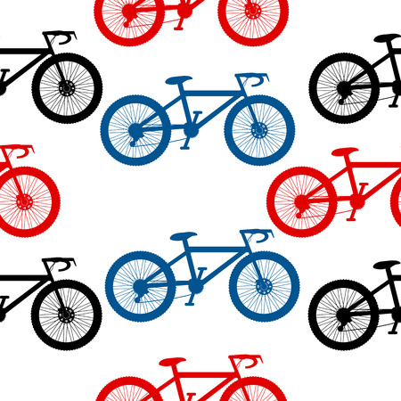 Bike  seamless pattern on white background. Vector illustration.のイラスト素材