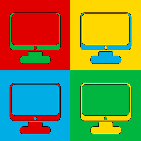 Pop art computer symbol. Vector illustration.のイラスト素材