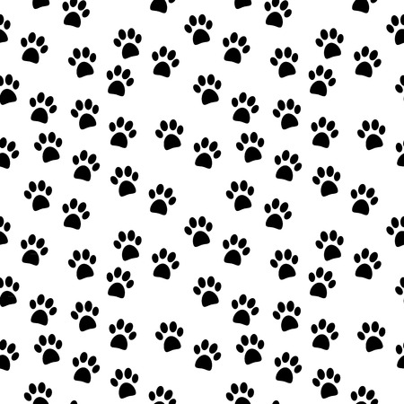 Paw seamless pattern on white background. Vector illustration.のイラスト素材
