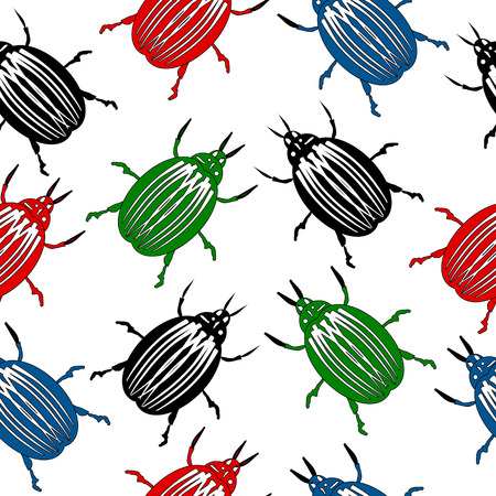 Bug seamless pattern on whiteのイラスト素材