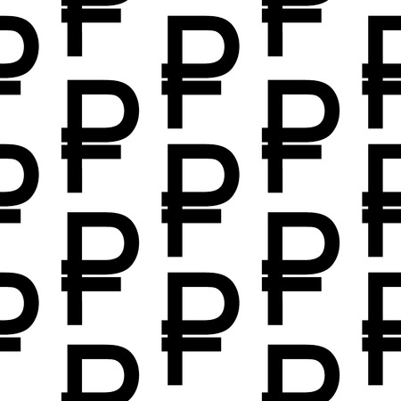Ruble symbol seamless pattern on white backgroundのイラスト素材