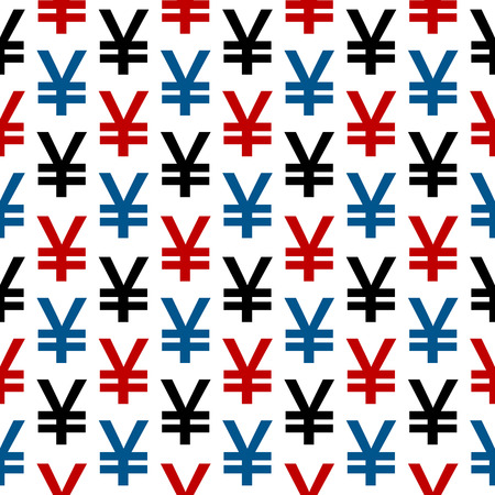 Yen symbol seamless pattern on white backgroundのイラスト素材
