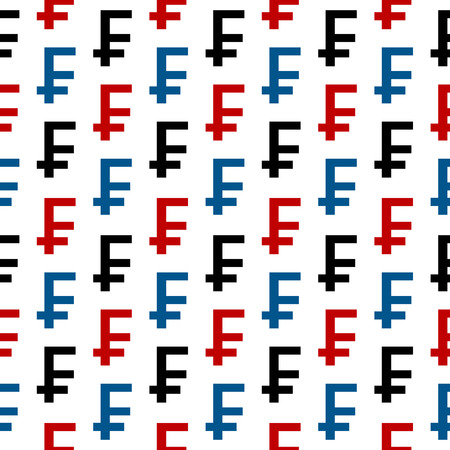 Swiss franc symbol seamless pattern on white backgroundのイラスト素材