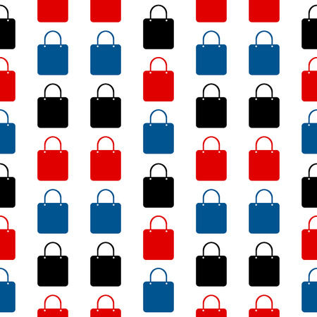 Shopping bag symbol seamless pattern on white backgroundのイラスト素材