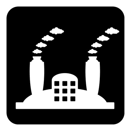 Factory symbol button on white background. Vector illustration.のイラスト素材